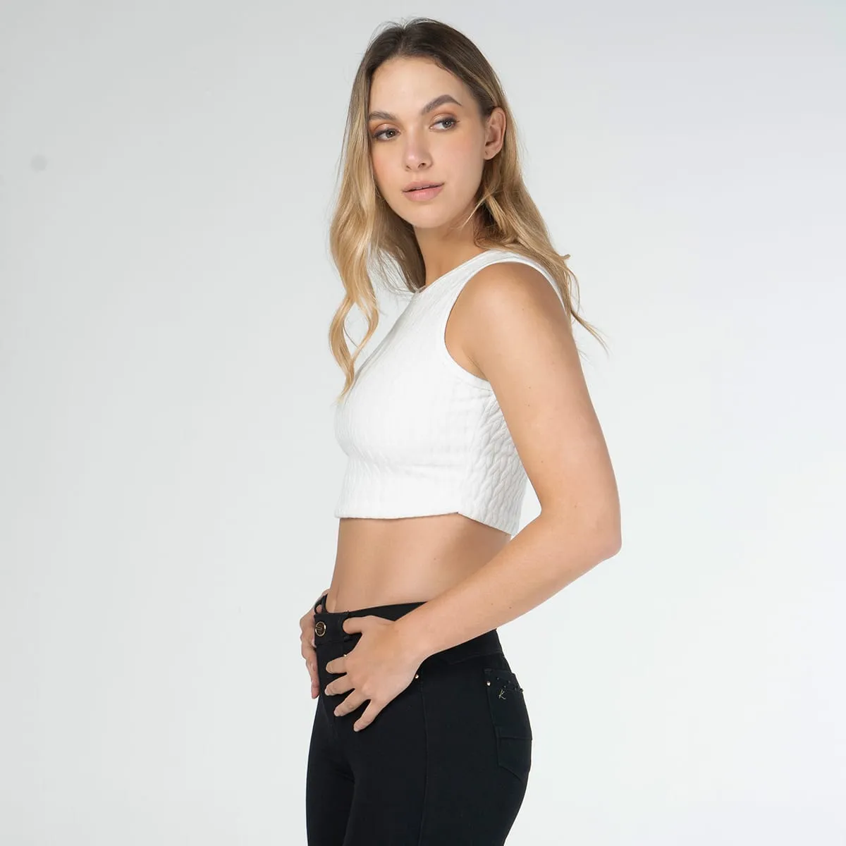Blusa Crop Top Nuez