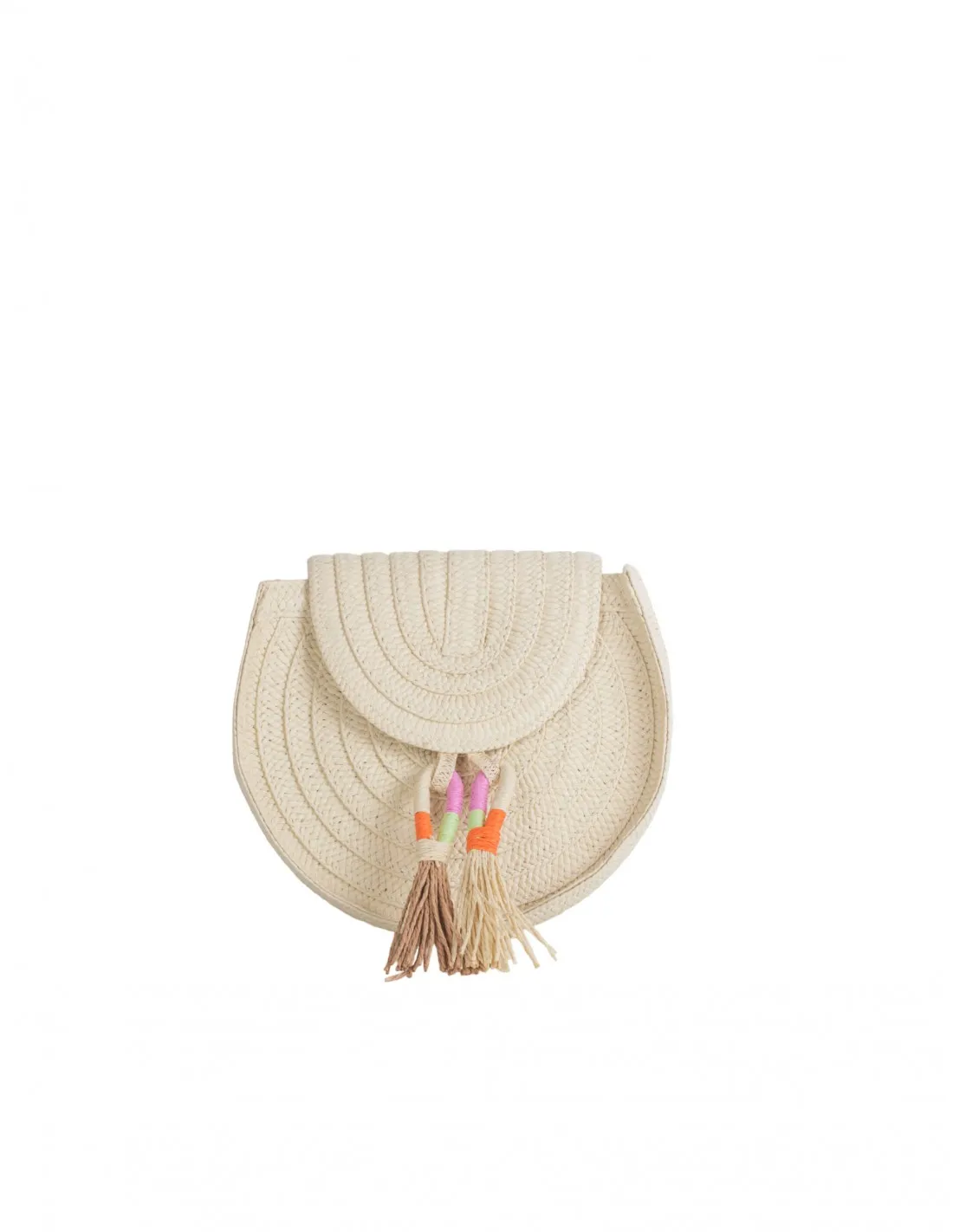 Bolso Bandolera Rafia Borlas