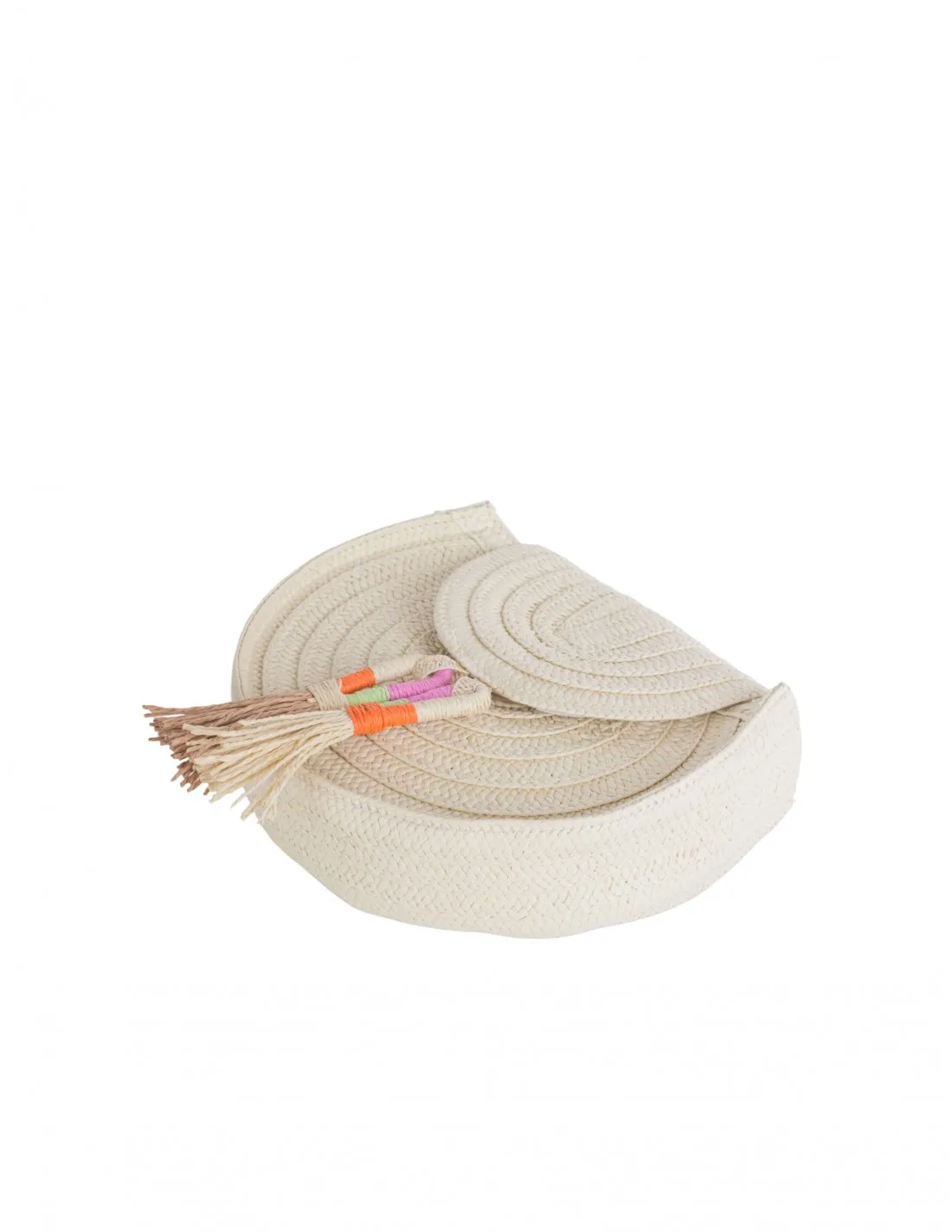 Bolso Bandolera Rafia Borlas