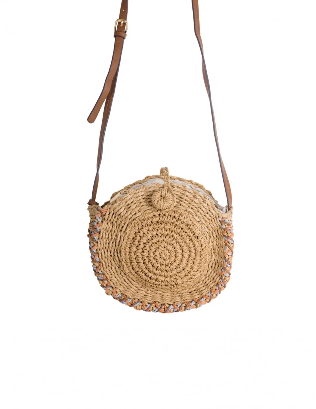 Bolso Bandolera Rafia Redondo
