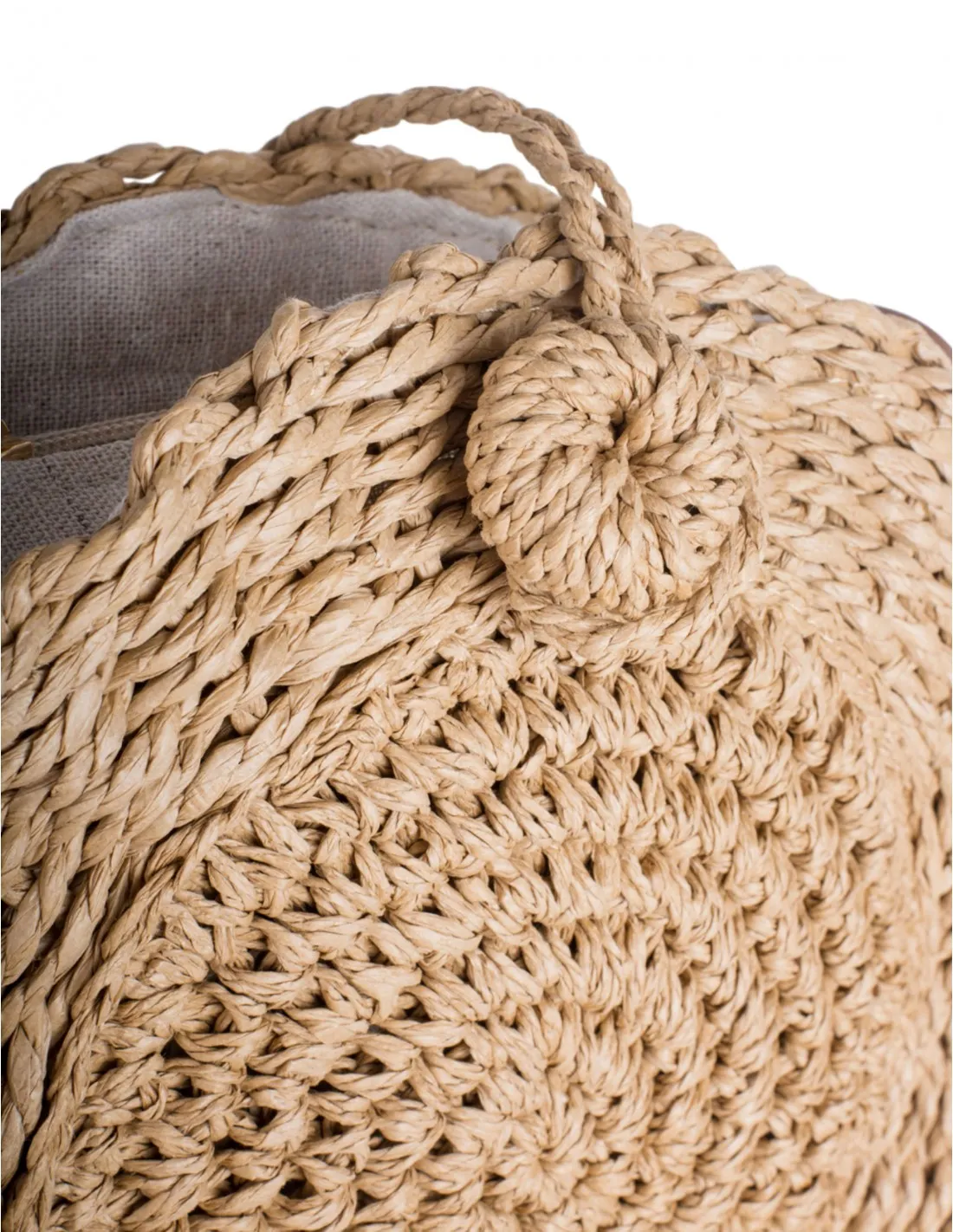 Bolso Bandolera Rafia Redondo