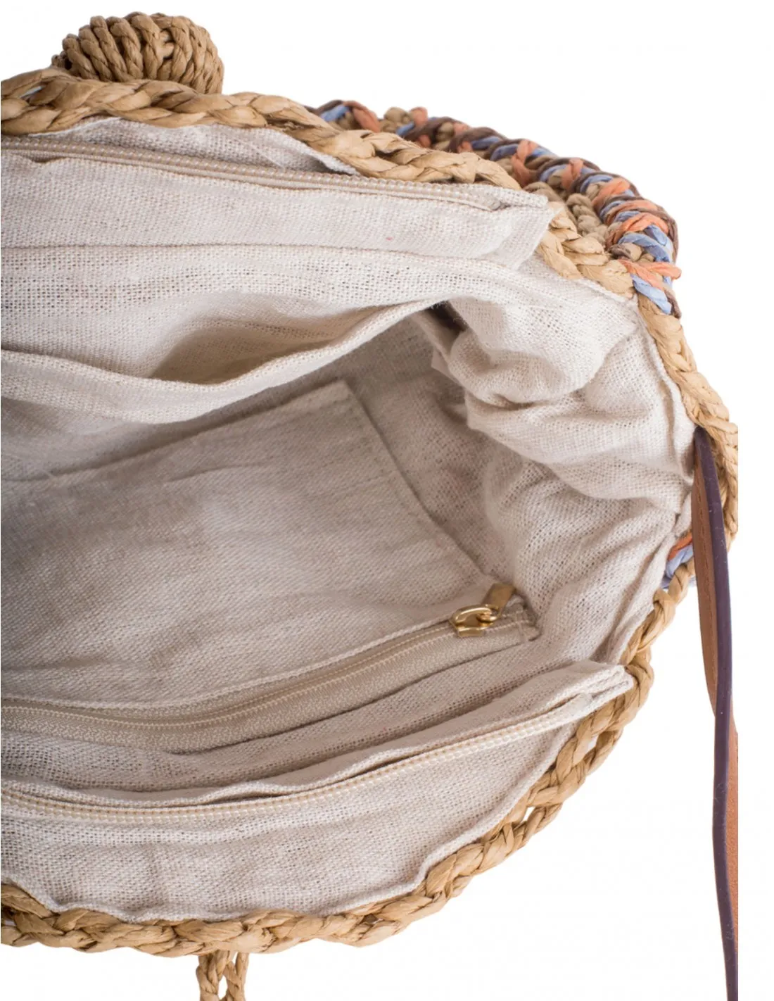 Bolso Bandolera Rafia Redondo