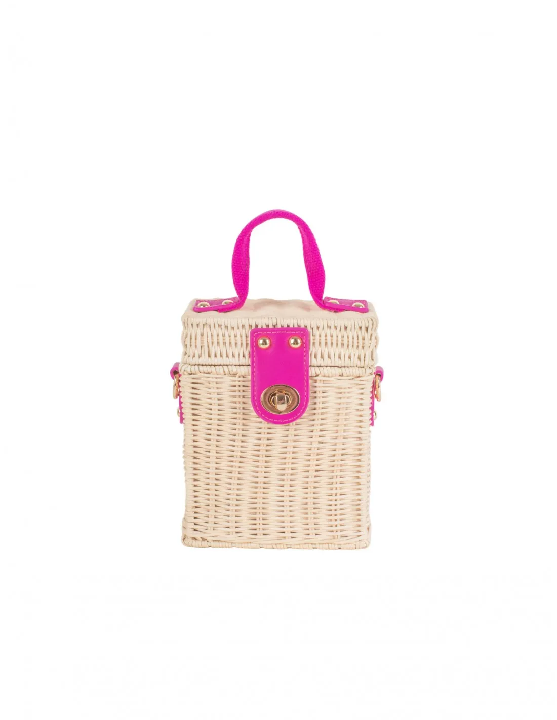 Bolso Caja Rafia Fucsia
