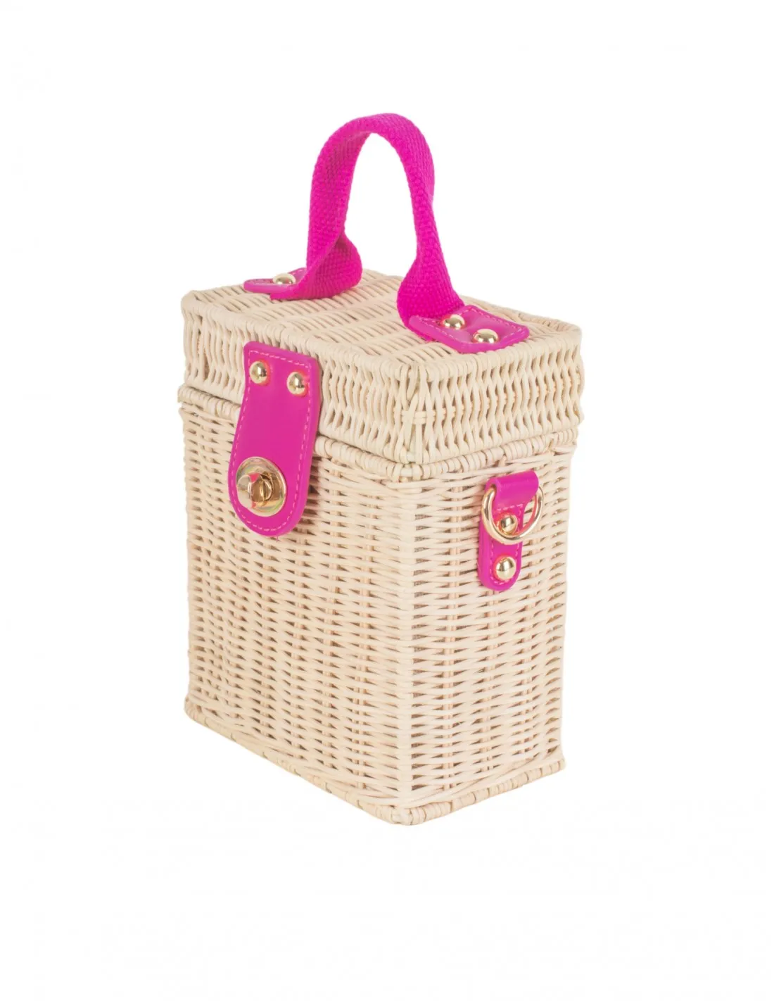 Bolso Caja Rafia Fucsia