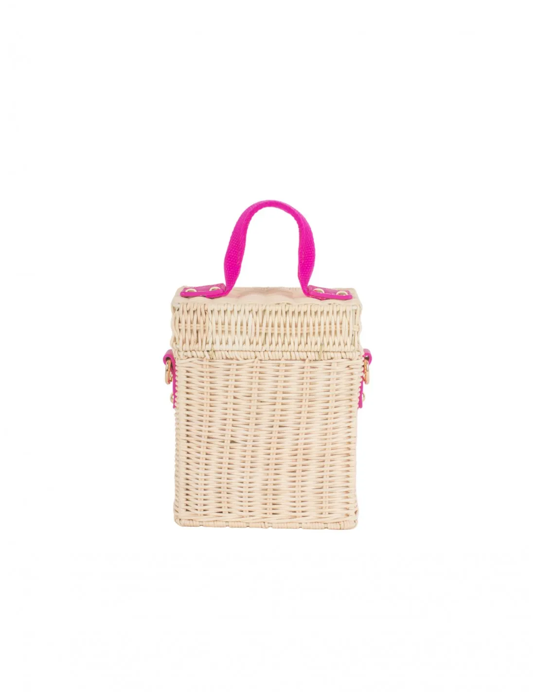 Bolso Caja Rafia Fucsia