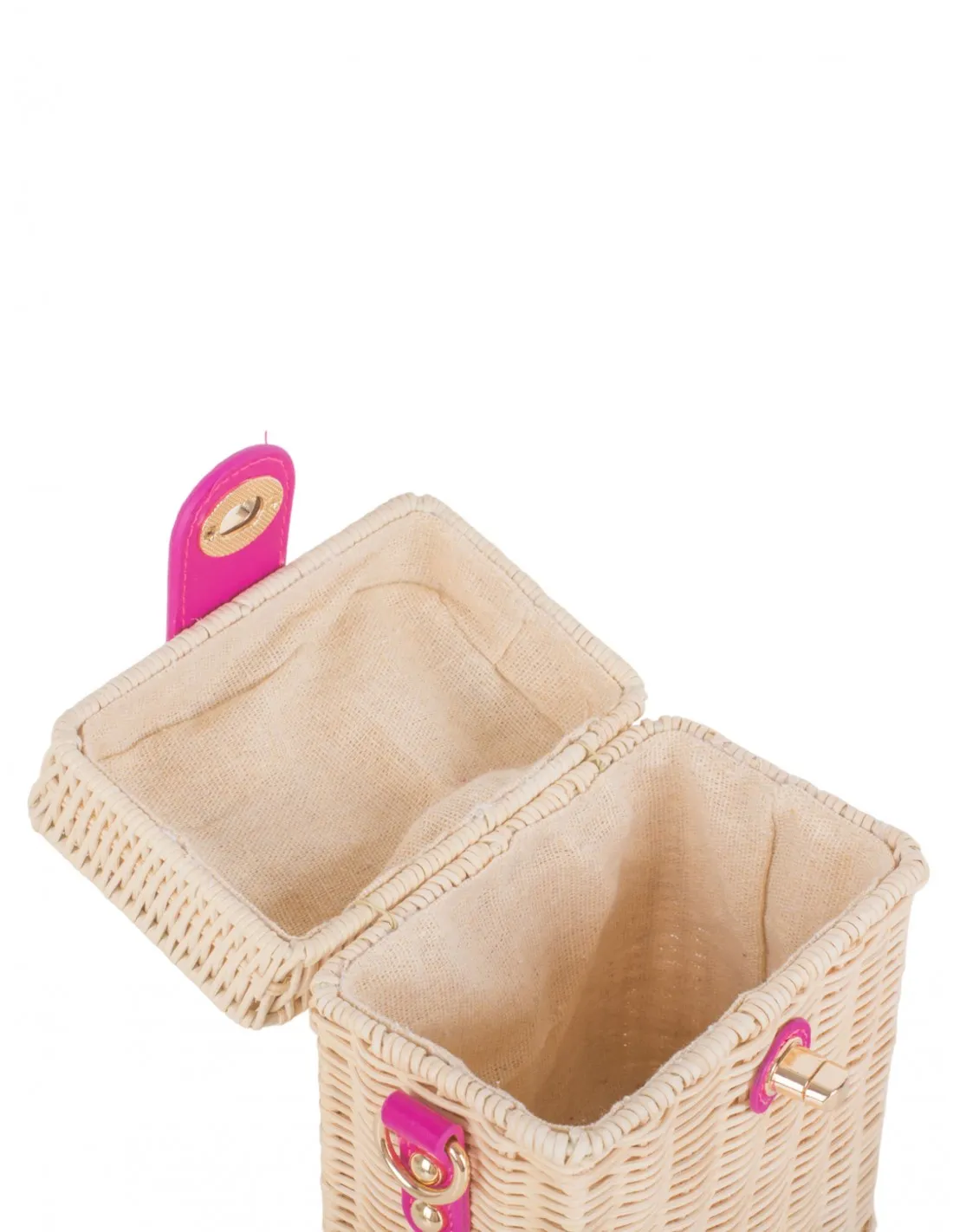 Bolso Caja Rafia Fucsia