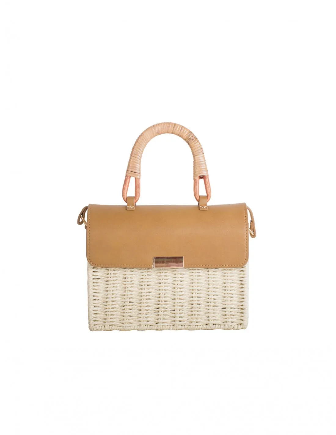 Bolso Caja Rafia Marrón