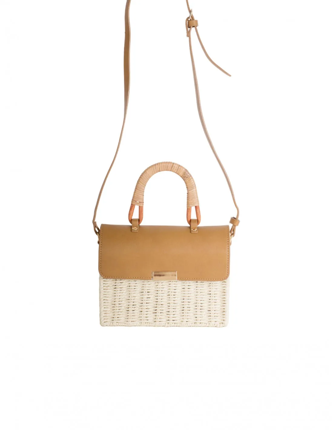 Bolso Caja Rafia Marrón