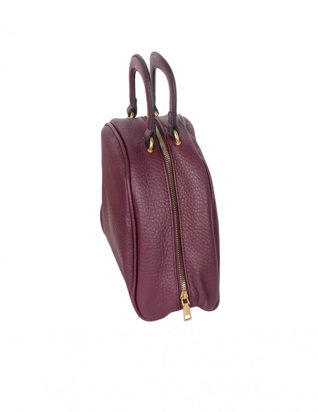 Bolso Mano Burdeos Redondeado