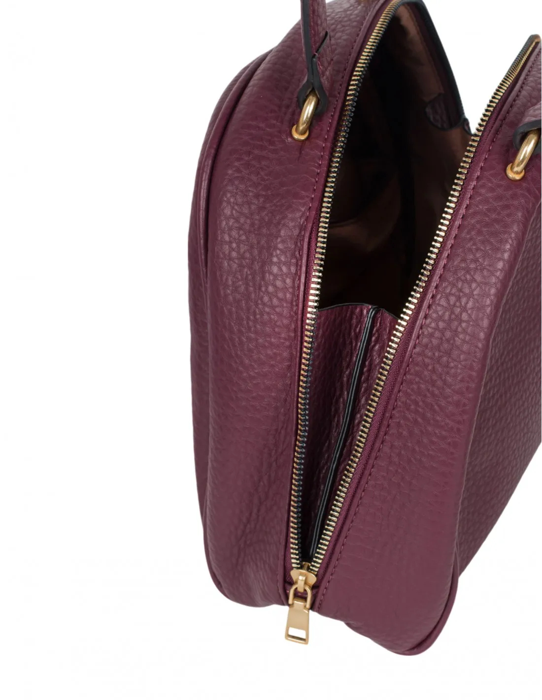 Bolso Mano Burdeos Redondeado
