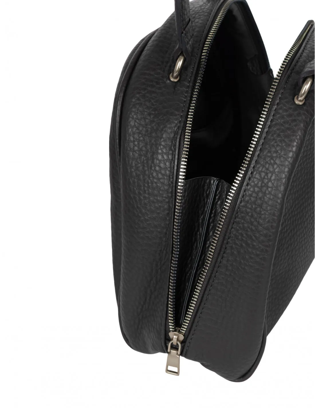 Bolso Mano Negro Redondeado