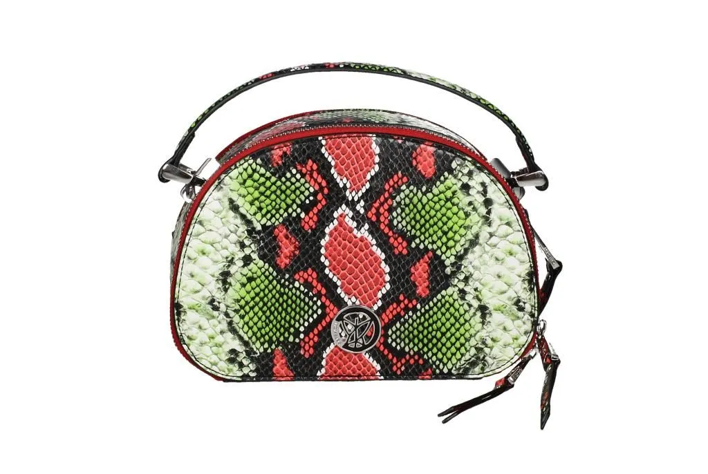 Bolso Serpi Rojo/verde Cremalleras y Bandolera