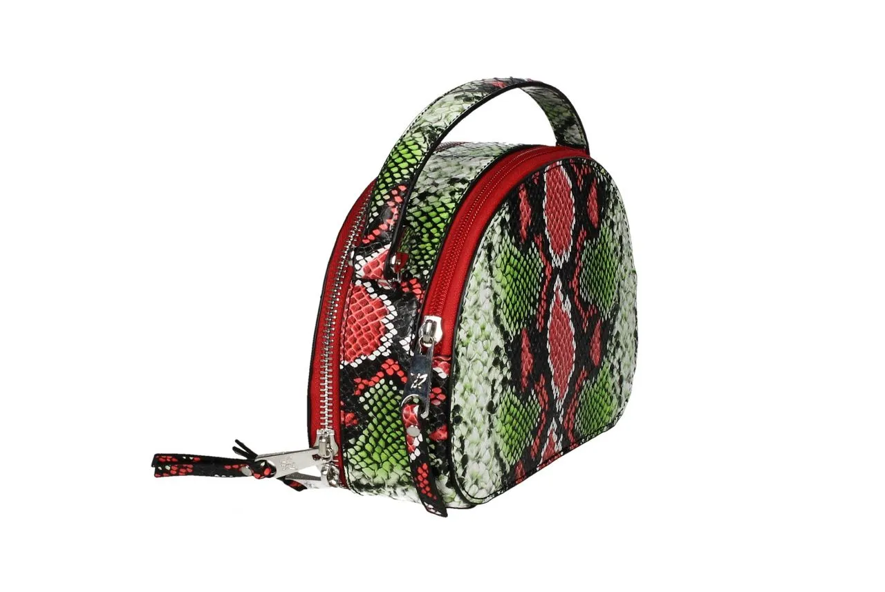 Bolso Serpi Rojo/verde Cremalleras y Bandolera