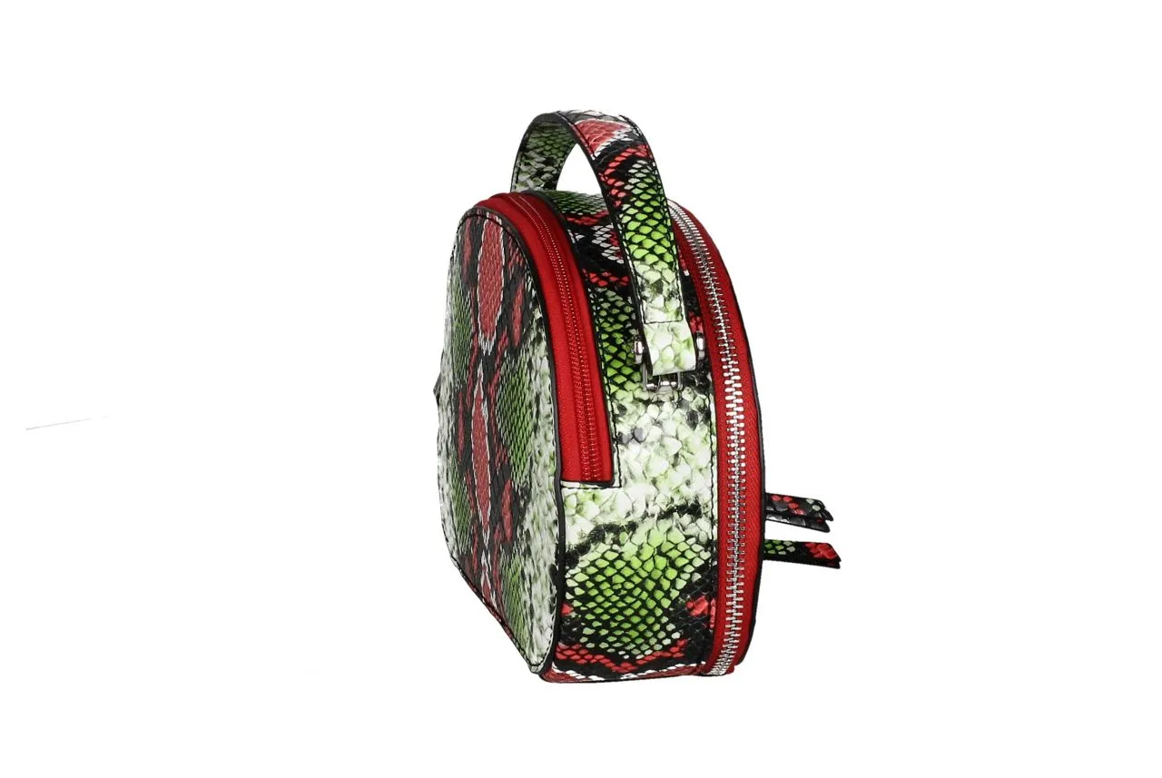 Bolso Serpi Rojo/verde Cremalleras y Bandolera