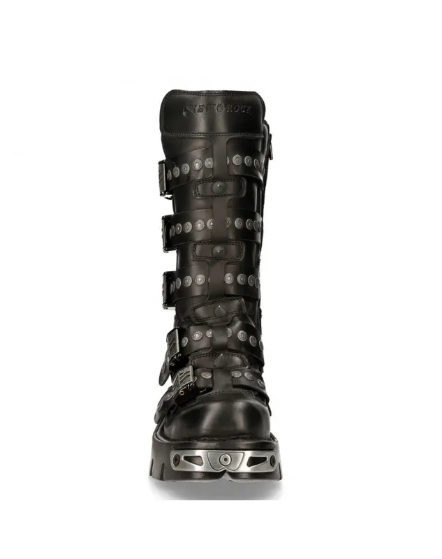 BOTAS MOTERAS URBANAS ALTERNATIVAS DE PIEL NEGRAS
