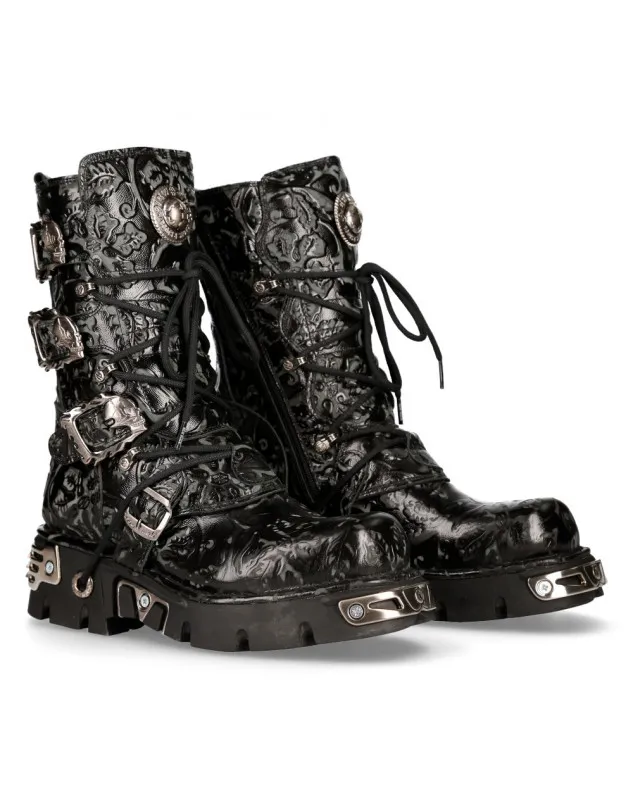 BOTAS NEW ROCK METALLIC REACTOR VINTAGE FLOWER NEGRO
