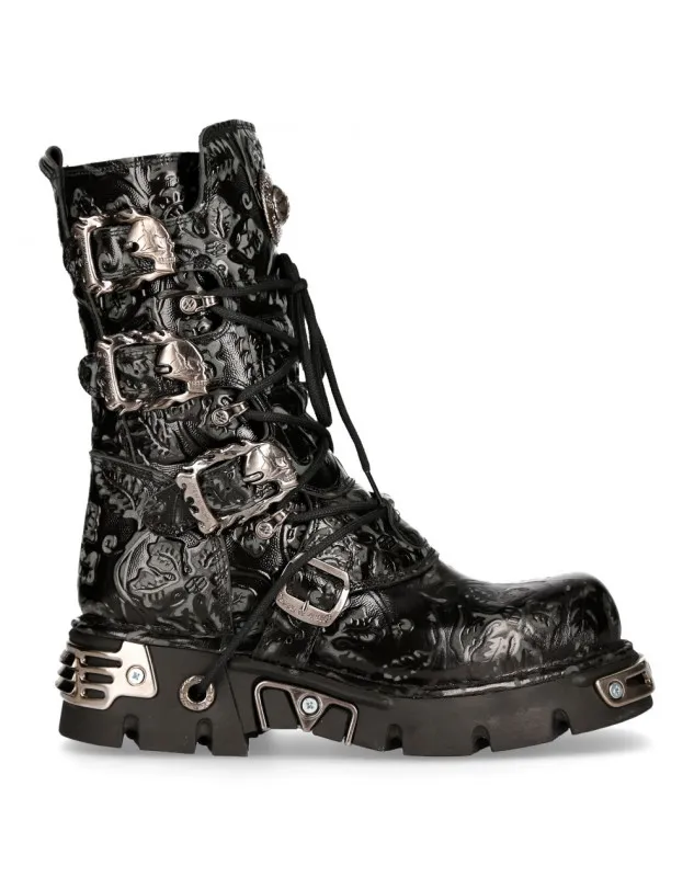 BOTAS NEW ROCK METALLIC REACTOR VINTAGE FLOWER NEGRO