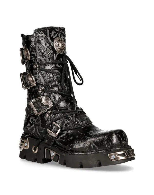 BOTAS NEW ROCK METALLIC REACTOR VINTAGE FLOWER NEGRO