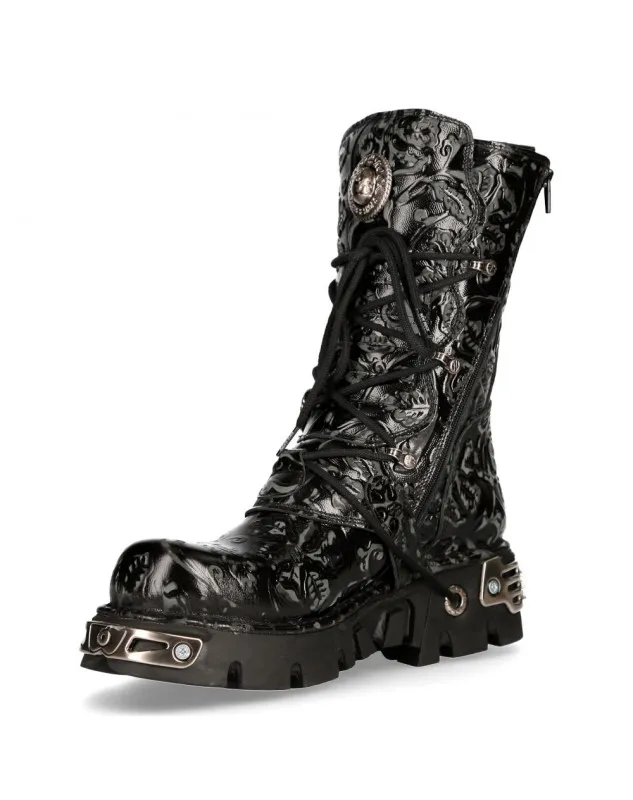 BOTAS NEW ROCK METALLIC REACTOR VINTAGE FLOWER NEGRO
