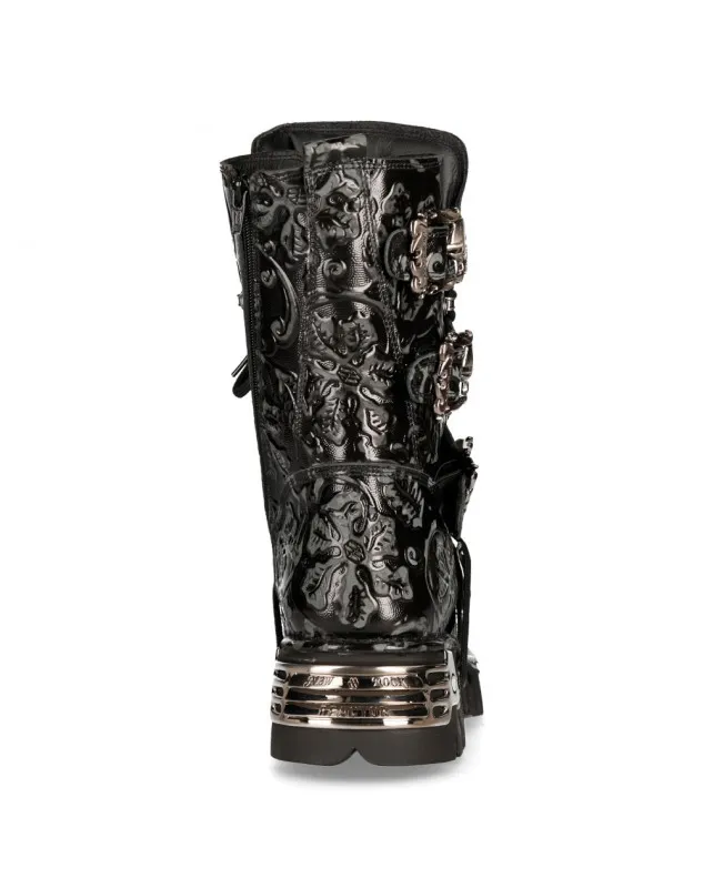 BOTAS NEW ROCK METALLIC REACTOR VINTAGE FLOWER NEGRO