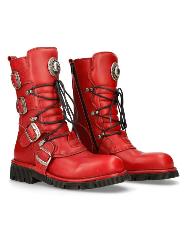 BOTAS NEW ROCK NATURE ROJO PLANING NEGRO