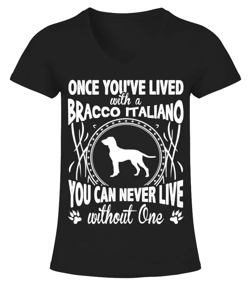 BRACCO ITALIANO  FUNNY TSHIRT CAMISETA CUELLO PICO MUJER