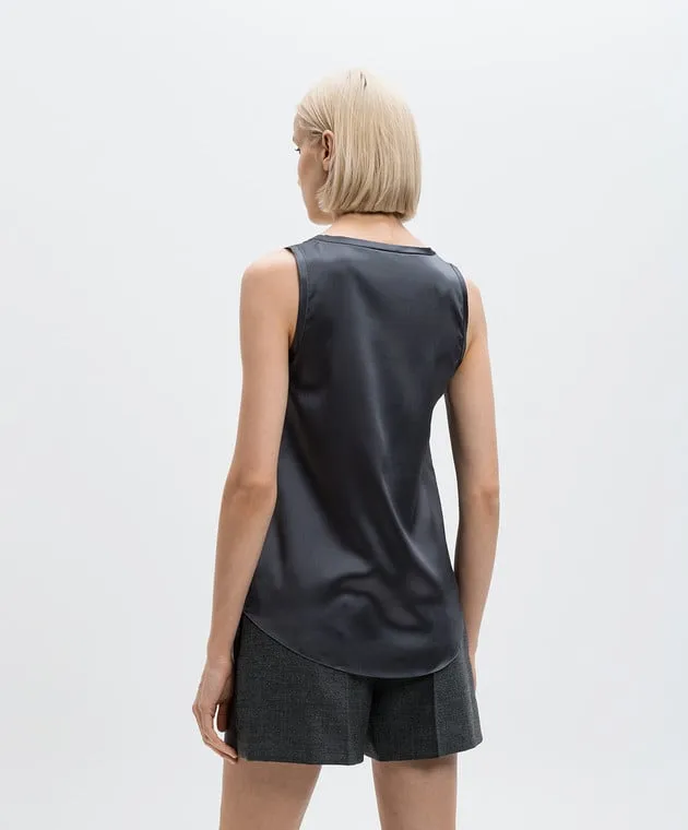 Brunello Cucinelli Gray silk top