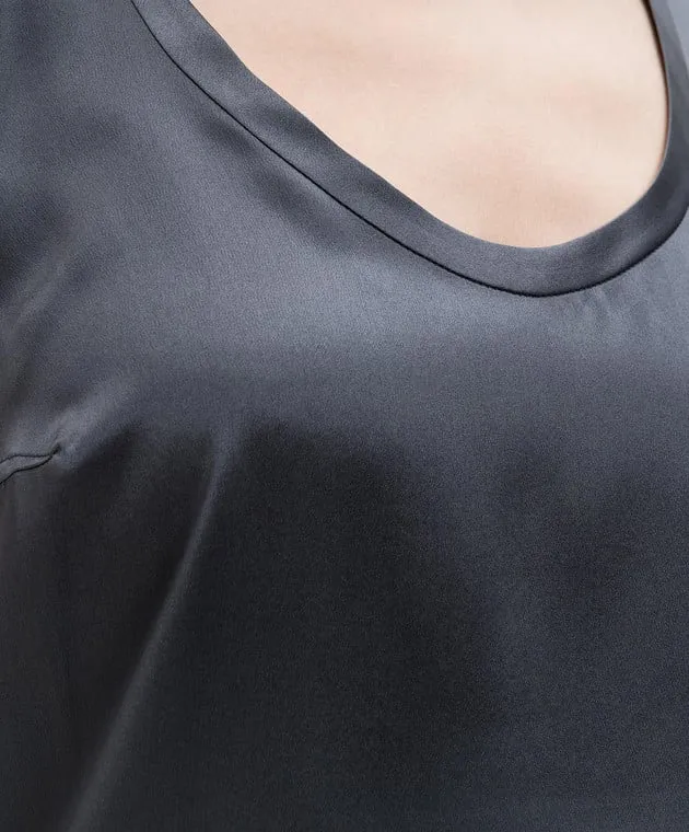 Brunello Cucinelli Gray silk top