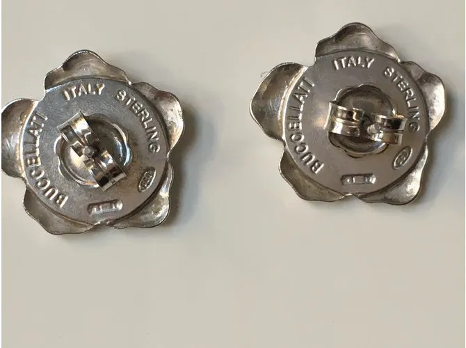 Buccellati Pendientes de gardenia Plata 