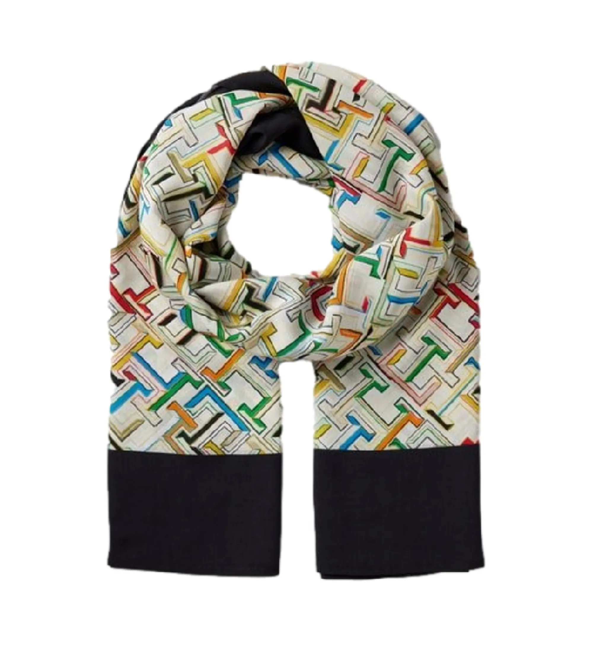 Bufanda Pareo con estampado integral multicolor
