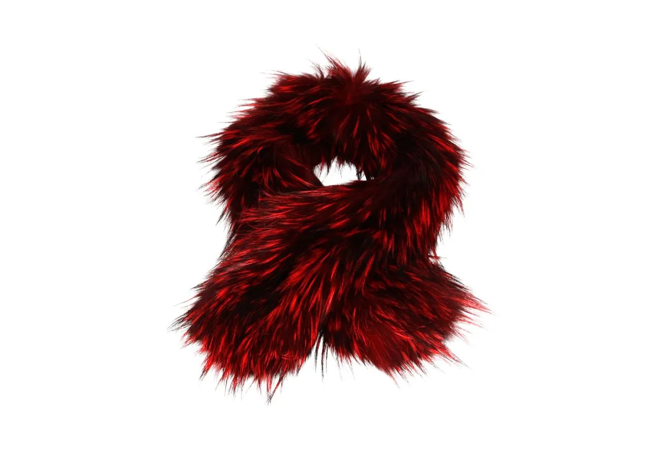 Bufanda PequeÑa Roja Pelo Largo Zorro Natural