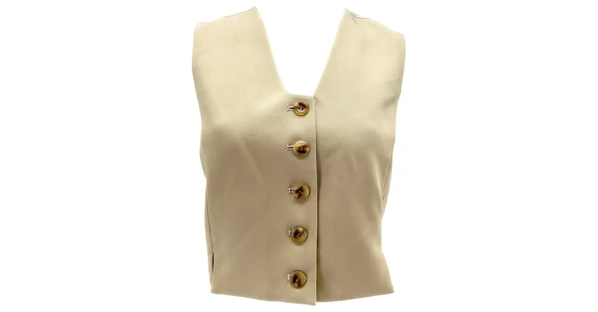 BY MALENE BIRGER Tops T.FR 36 Poliéster Beige 