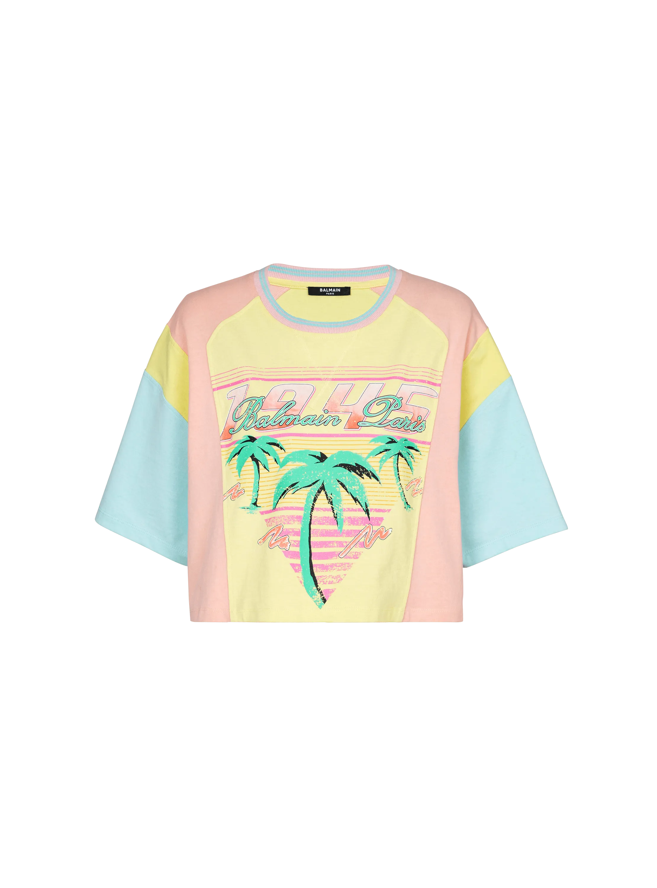 Camiseta con estampado de palmeras Balmain Signature