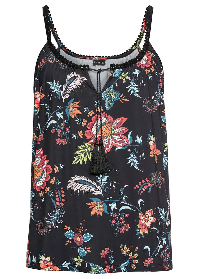 Camiseta con estampado Negro estampado