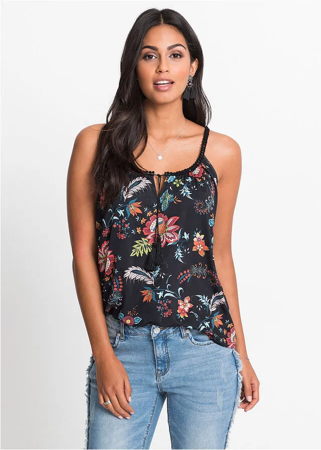 Camiseta con estampado Negro estampado