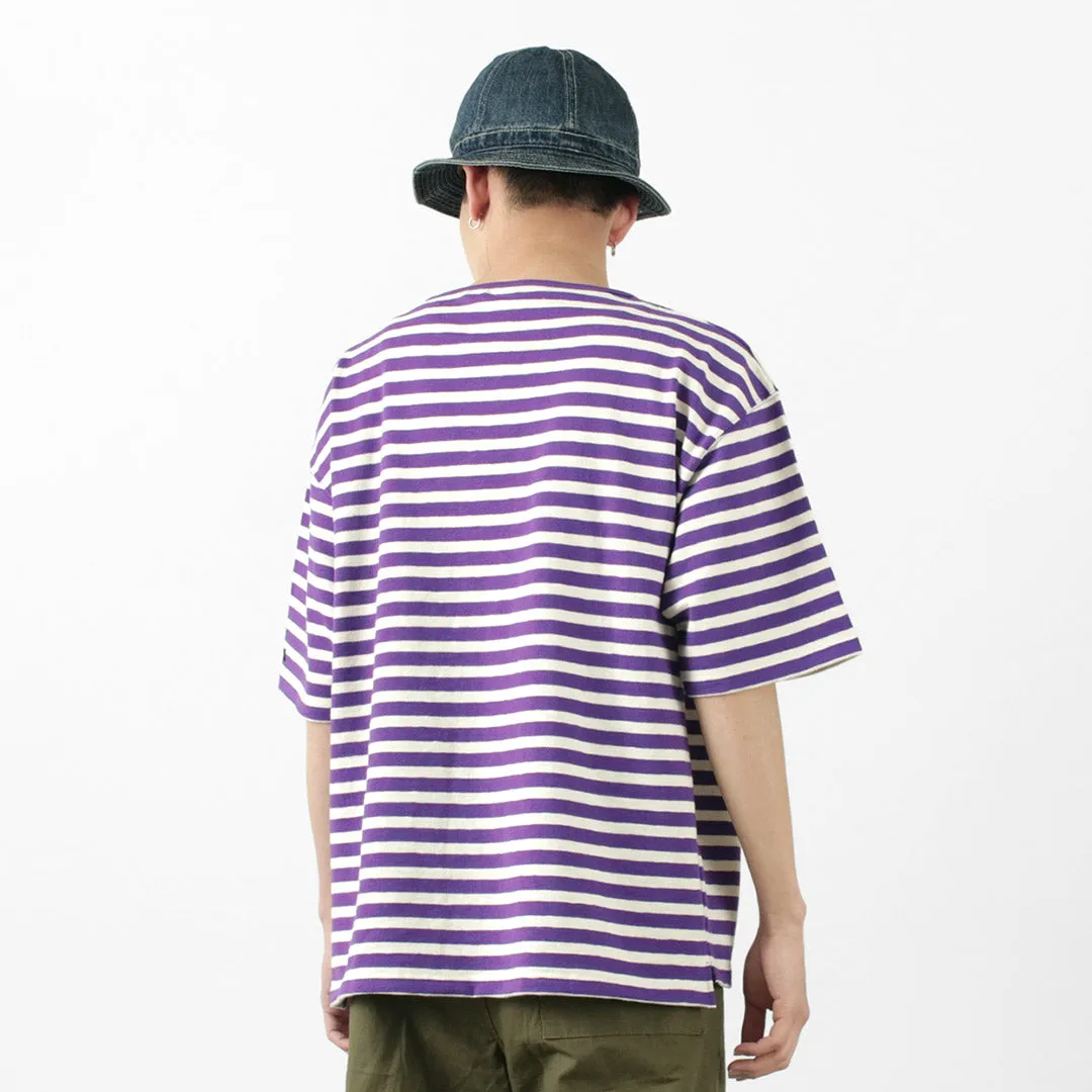 Camiseta de cuello de bote de rayas grande / HDCS