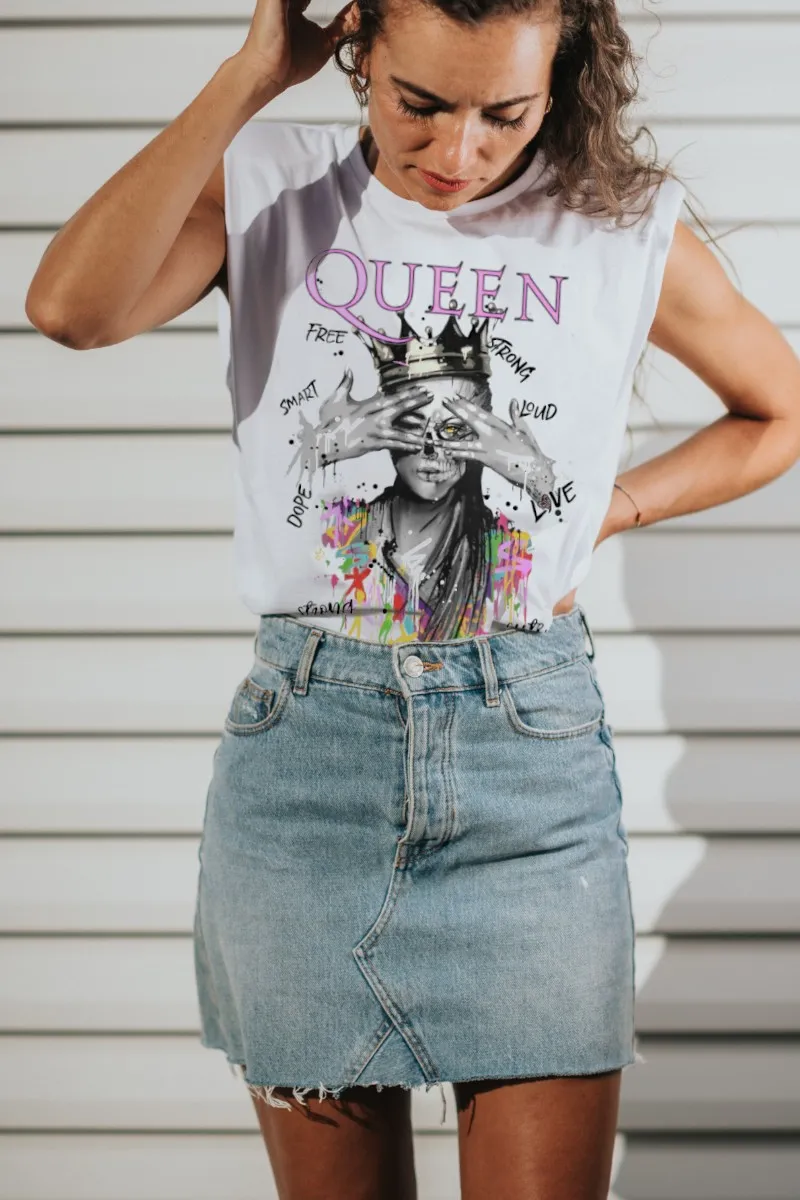 Camiseta de mujer QUEEN Blanca