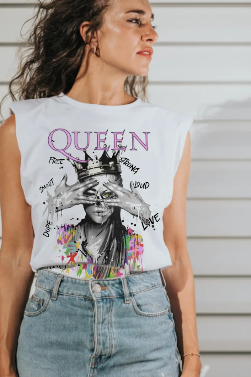 Camiseta de mujer QUEEN Blanca