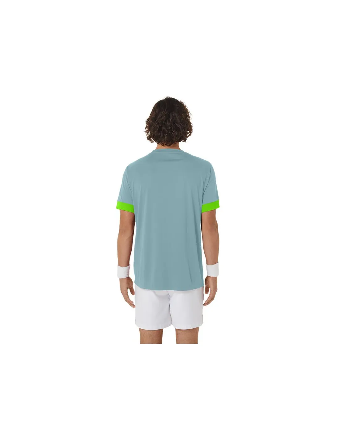 Camiseta de Tenis ASICS Court Ss Top Hombre Aguamarina/Lima