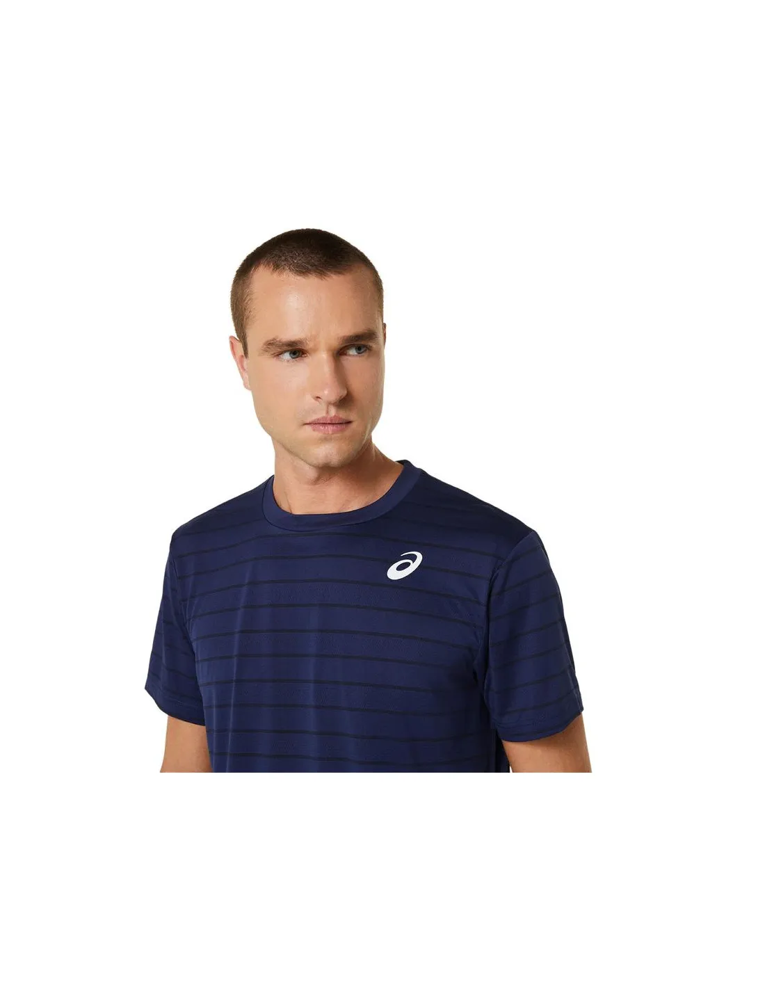 Camiseta de Tenis ASICS Court Stripe Hombre Marino