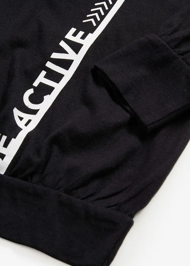 Camiseta deportiva Negro estampado