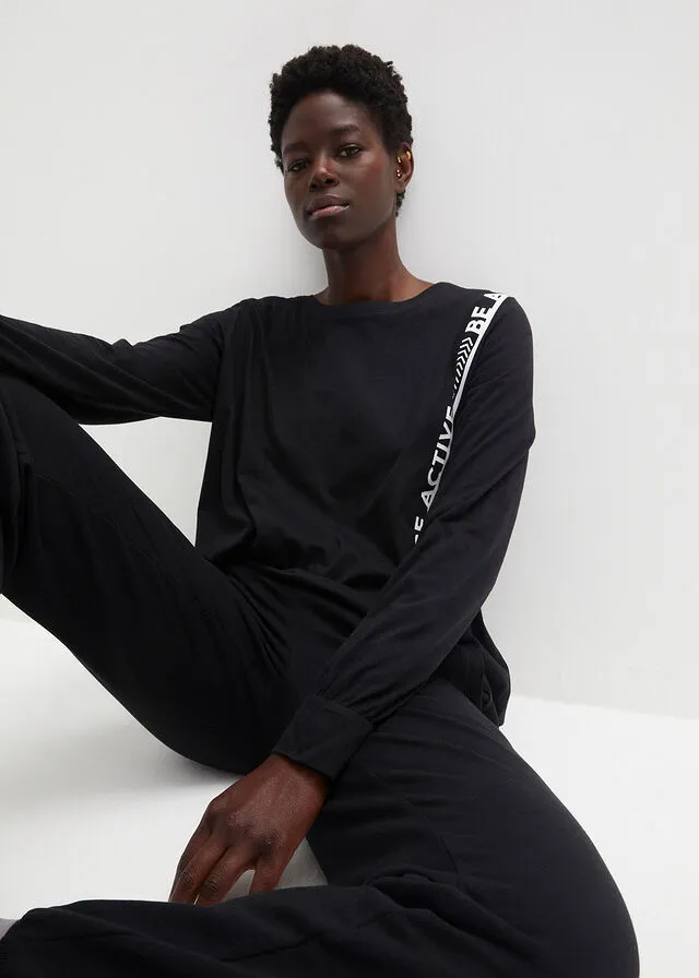 Camiseta deportiva Negro estampado