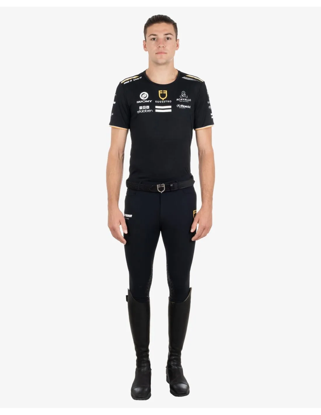 Camiseta hombre multilogo tejido técnico