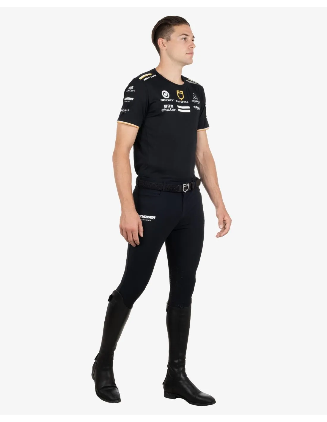 Camiseta hombre multilogo tejido técnico