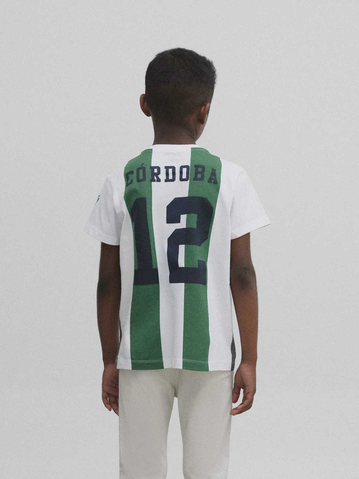 Camiseta kids retro blanquiverde silbon blanca