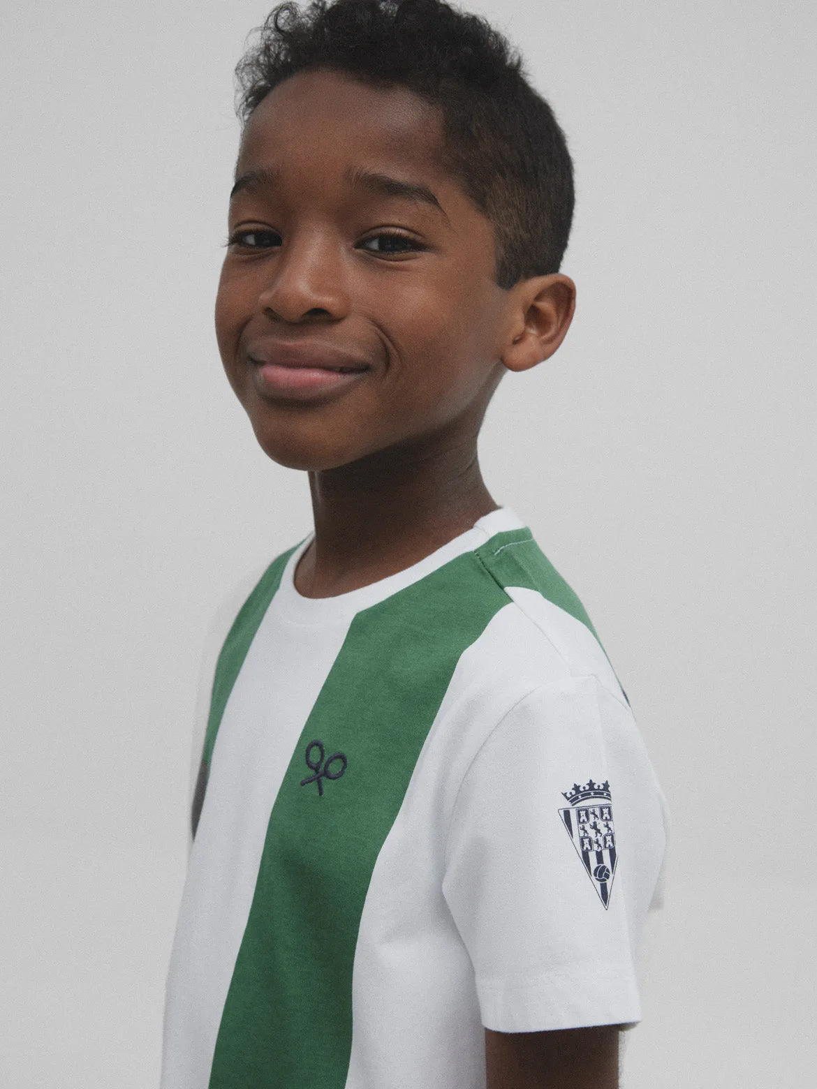 Camiseta kids retro blanquiverde silbon blanca