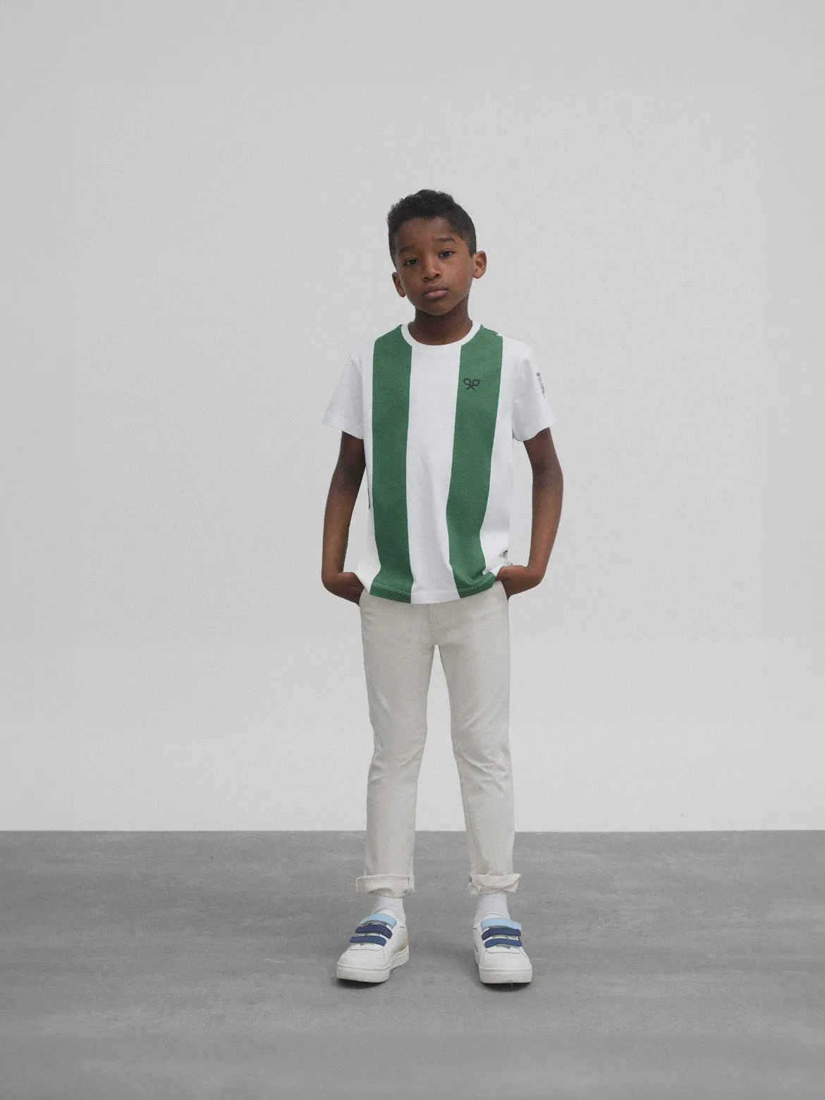 Camiseta kids retro blanquiverde silbon blanca