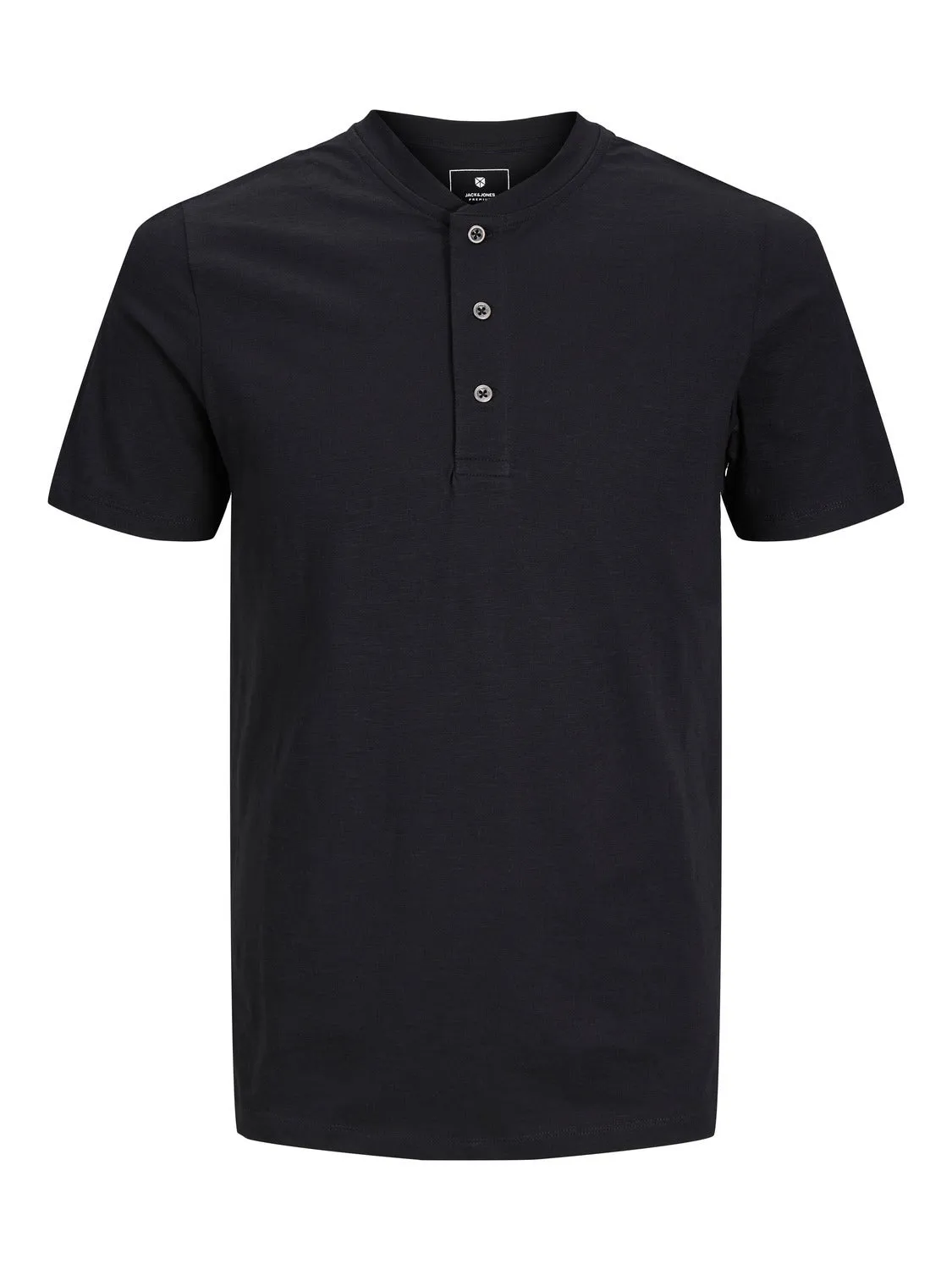 Camiseta Liso Cuello Mao | Negro | Jack & Jones®