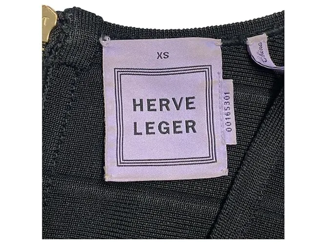 Camiseta sin mangas Herve Leger Bandage en rayón negro 