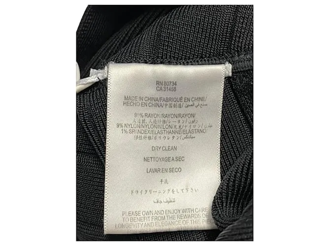 Camiseta sin mangas Herve Leger Bandage en rayón negro 